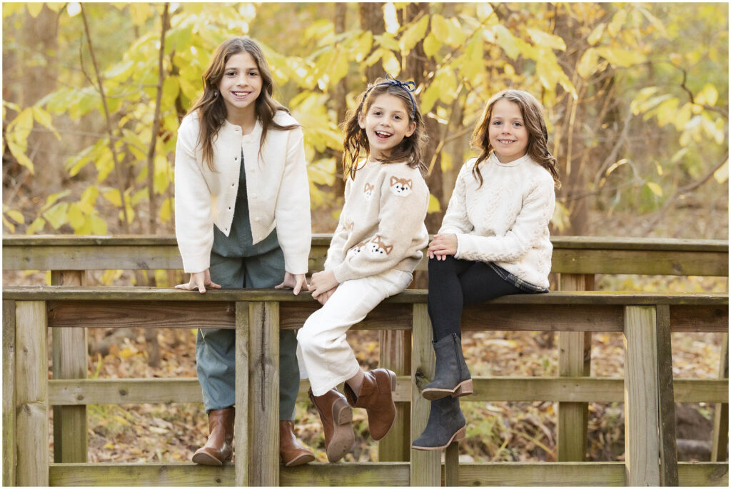 Girls sitting on a fence together