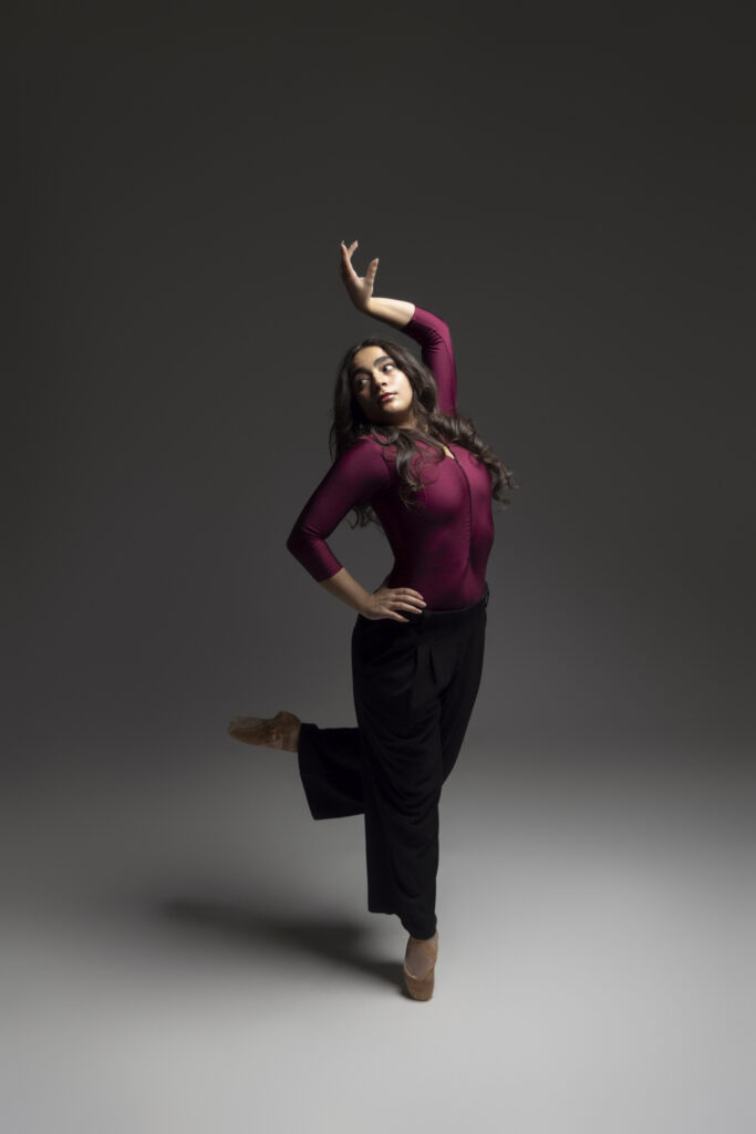 Dancer showing movement in a Columbus Ohio photography studio